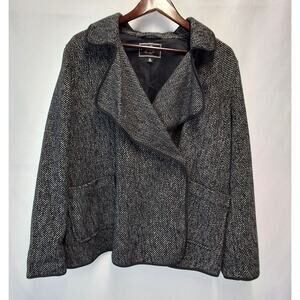 Lucky Brand Wool Blend Tweed Double Breasted Jacket XL